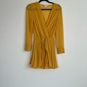 BCBGeneration Yellow Long Sleeve Wrap Dress